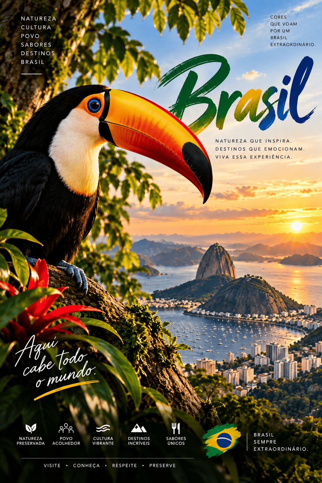 Toucan overlooking Rio de Janeiro